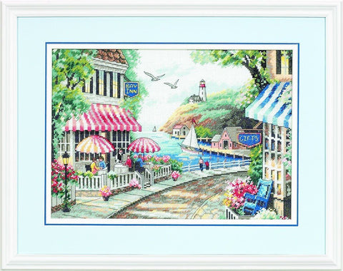 Cafe at the Sea (36 x 25 cm) - Cross Stitch Kit by DIMENSIONS - Hobby.lt 🇬🇧