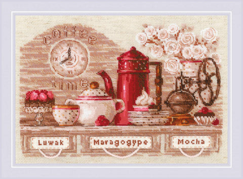 Caffee Time cross stitch kit by RIOLIS Ref. no.: 1874