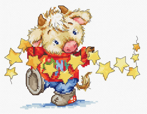 Calf with stars SB1182 - Cross Stitch Kit