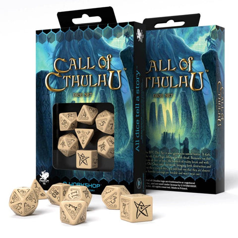 Call Of Cthulhu Dice Set beige and black - Hobby.lt 🇬🇧