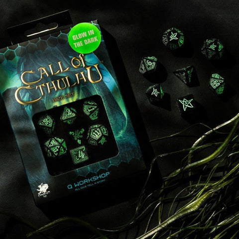 Call Of Cthulhu Dice Set black and fluorescent - Hobby.lt 🇬🇧