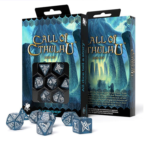 Call Of Cthulhu Dice Set navy blue and white - Hobby.lt 🇬🇧