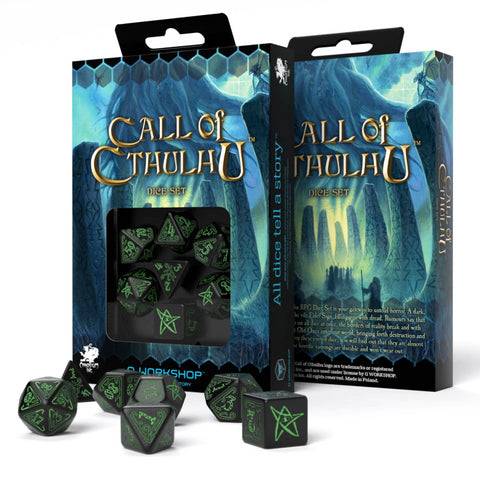 Call Of Cthulhu Dice Set black and green