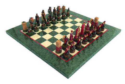 CAMELOT: Handpainted Chess with Briar Erable Wood Chessboard - Hobby.lt 🇬🇧