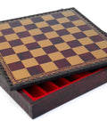 CAMELOT: Handpainted Chess with Leatherette Chessboard & Box + CHECKER SET - Hobby.lt 🇬🇧