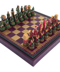 CAMELOT: Handpainted Chess with Leatherette Chessboard & Box + CHECKER SET - Hobby.lt 🇬🇧