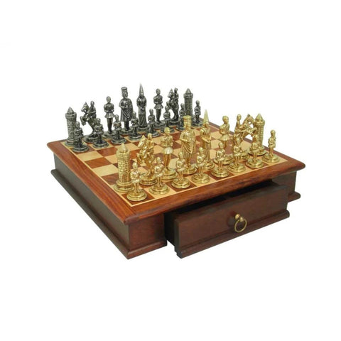 CAMELOT Chess Set with Beautiful Rare Wood Chessboard