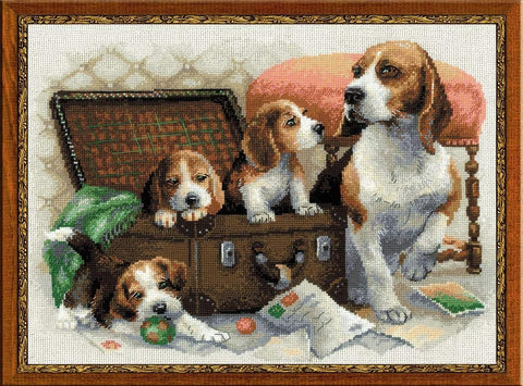 Canine Family - Cross Stitch Kit from RIOLIS Ref. no.:1328 - Hobby.lt 🇬🇧