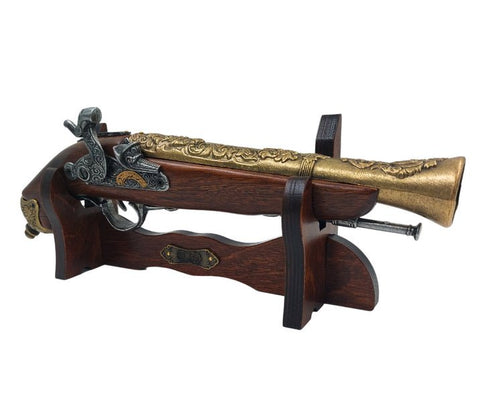 Capsule pistol on Wooden Stand - Replica 18th century – 154S - Hobby.lt 🇬🇧