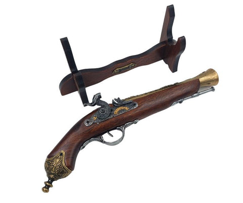 Capsule pistol on Wooden Stand - Replica 18th century – 154S - Hobby.lt 🇬🇧