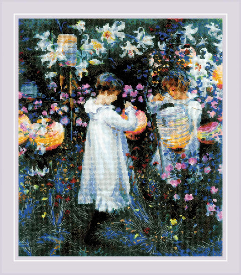 Carnation, Lily, Lily, Rose after J. S. Sargent's Painting. Cross Stitch kit by RIOLIS Ref. no.: 2053 - Hobby.lt 🇬🇧