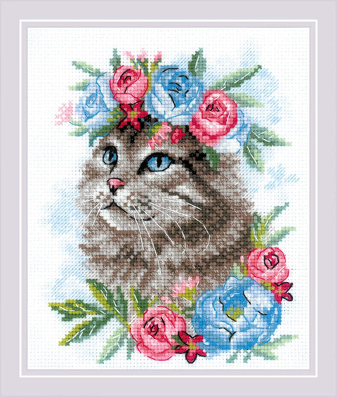 Cat in Flowers. Cross Stitch kit by RIOLIS Ref. no.: 2088