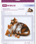 Cat with Kittens cross stitch kit by RIOLIS Ref. no.: 1811 - Hobby.lt 🇬🇧