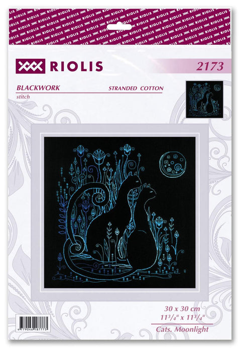 Cats. Moonlight. Cross Stitch kit by RIOLIS Ref. no.: 2173