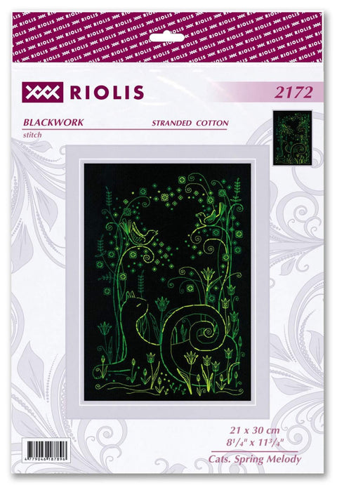 Cats. Spring Melody. Cross Stitch kit by RIOLIS Ref. no.: 2172 - Hobby.lt 🇬🇧