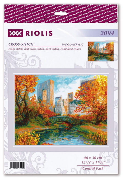 Central Park. Cross Stitch kit by RIOLIS Ref. no.: 2094 - Hobby.lt 🇬🇧