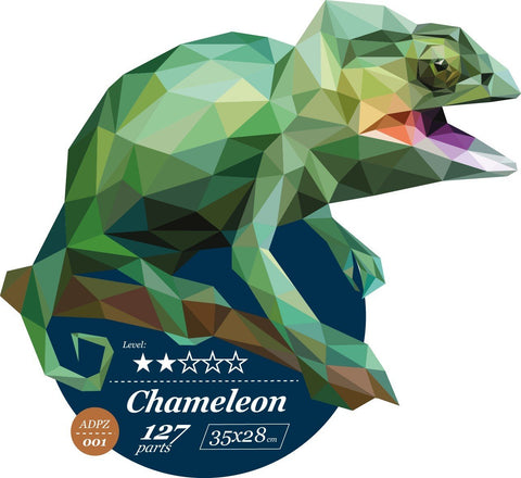 Chameleon - unique WOODEN puzzle 127 pcs - Hobby.lt 🇬🇧