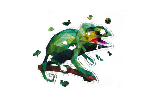 Chameleon - unique WOODEN puzzle 127 pcs