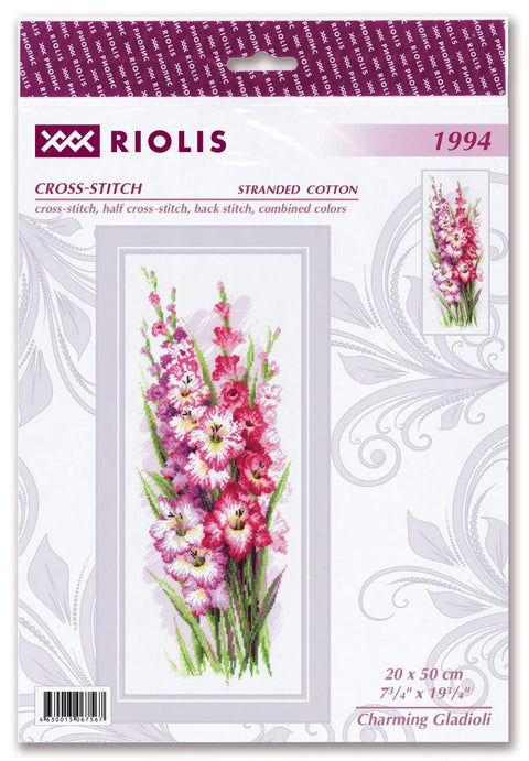 Charming Gladioli. Cross Stitch kit by RIOLIS Ref. no.: 1994 - Hobby.lt 🇬🇧