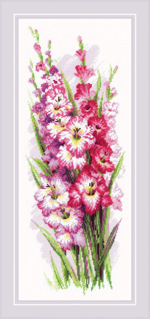 Charming Gladioli. Cross Stitch kit by RIOLIS Ref. no.: 1994 - Hobby.lt 🇬🇧