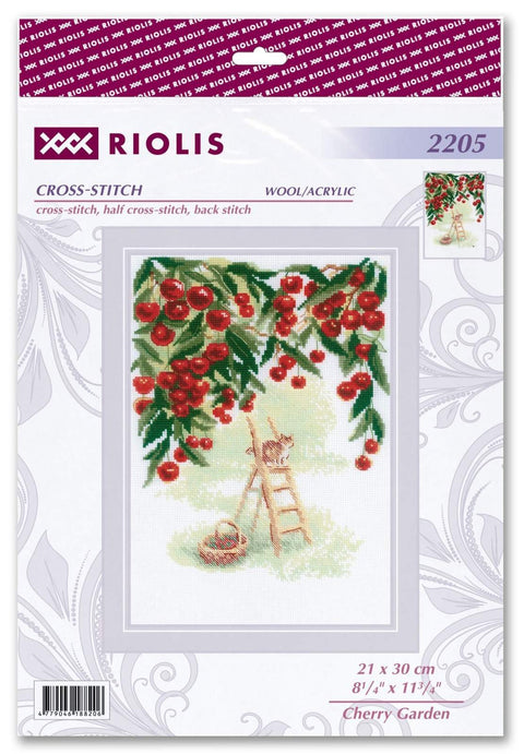 Cherry Garden. Cross Stitch kit by RIOLIS Ref. no.: 2205 - Hobby.lt 🇬🇧