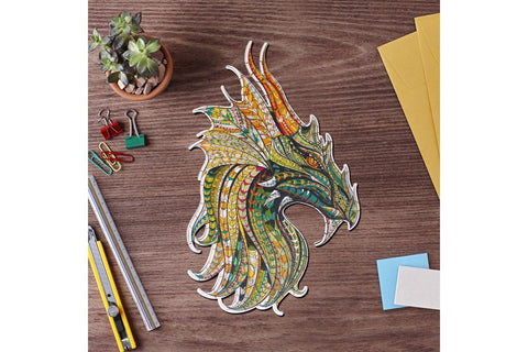 Chinese dragon - unique WOODEN puzzle 183 pcs - Hobby.lt 🇬🇧