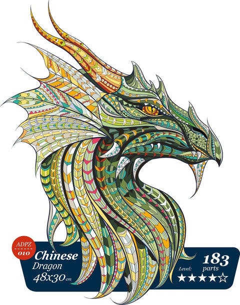 Chinese dragon - unique WOODEN puzzle 183 pcs - Hobby.lt 🇬🇧