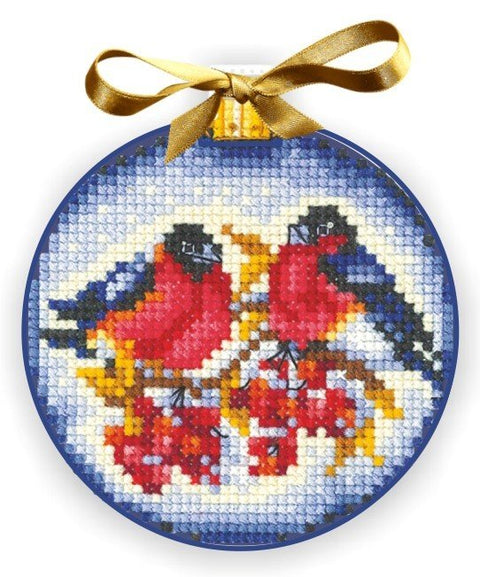 Christmas Balls Bullfinches SANN - 24 - Cross Stitch Kit by Andriana - Hobby.lt 🇬🇧