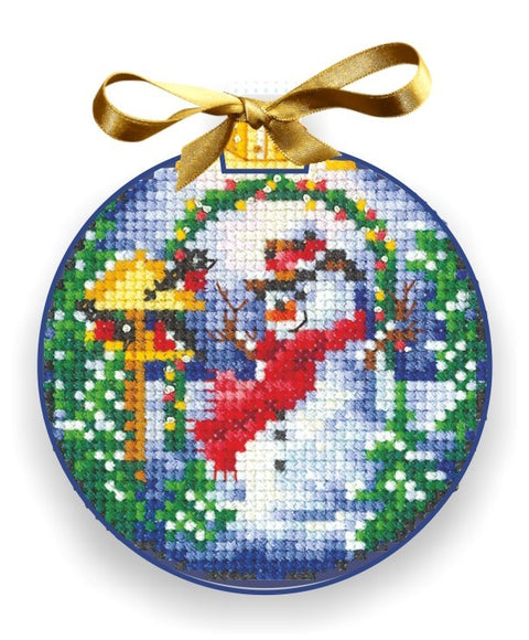 Christmas Balls Snowman SANN-25 - Cross Stitch Kit by Andriana