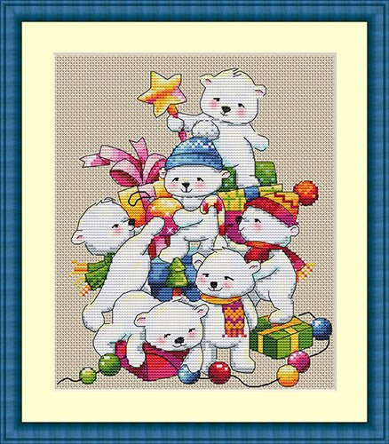 Christmas Bears SK55 cross stitch kit by Merejka