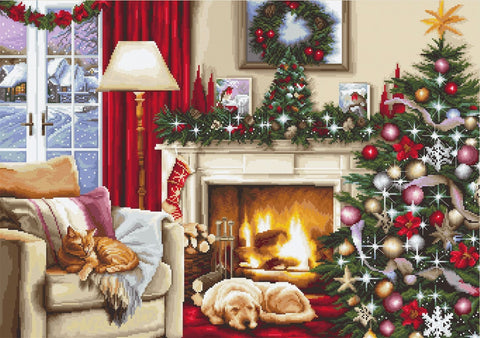 Christmas Interior SB591 - Cross Stitch Kit - Hobby.lt 🇬🇧