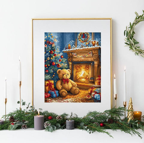 Christmas Is Coming Cross Stitch Kit, 22 x 27 cm, LetiStitch, Zweigart Aida 16ct, Luca-S Cotton Threads
