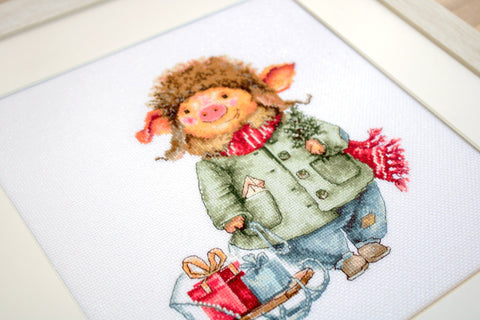 Christmas Pig SB1160 - Cross Stitch Kit - Hobby.lt 🇬🇧