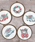 Christmas Retro Cars SLETI965 - Cross Stitch Kit - Hobby.lt 🇬🇧