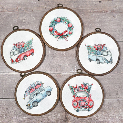 Christmas Retro Cars SLETI965 - Cross Stitch Kit