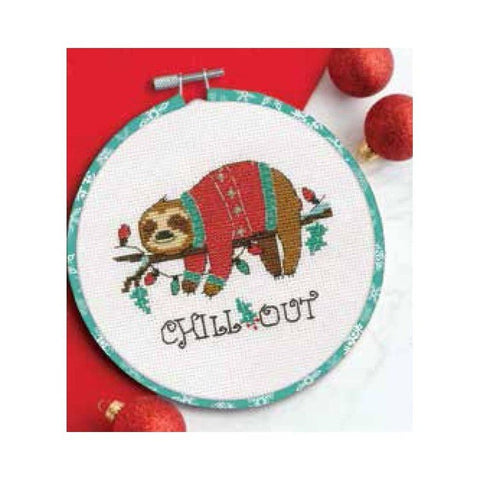 Christmas Sloth (15.2 cm) - Cross Stitch Kit by DIMENSIONS - Hobby.lt 🇬🇧