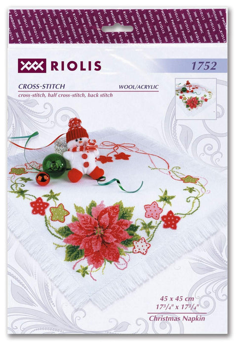 Christmas Table Topper cross stitch kit by RIOLIS Ref. no.: 1752 - Hobby.lt 🇬🇧