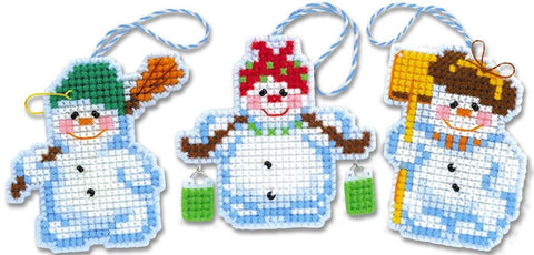 Christmas Tree Decoration Snowmen cross stitch kit by RIOLIS Ref. no.: 1681AC - Hobby.lt 🇬🇧