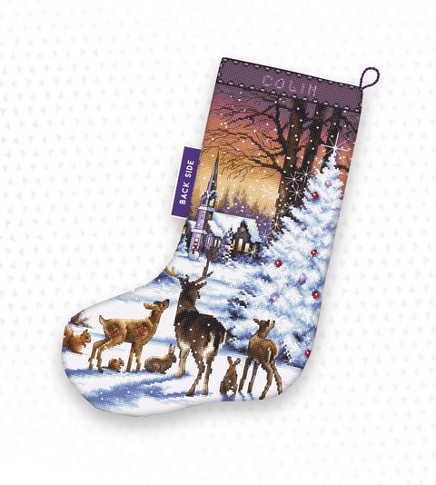 Christmas Wood Stocking SLETI948 - Cross Stitch Kit - Hobby.lt 🇬🇧