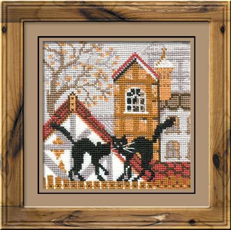 City & Cats Autumn - Cross Stitch Kit from RIOLIS Ref. no.:613