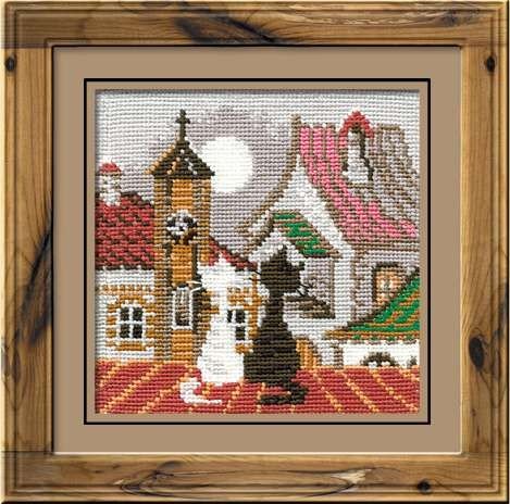 City & Cats Spring - Cross Stitch Kit from RIOLIS Ref. no.:611 - Hobby.lt 🇬🇧