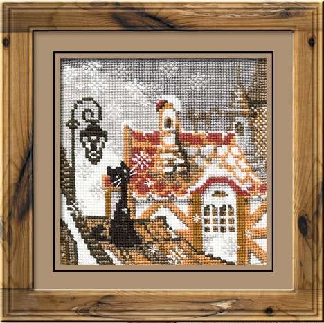 City & Cats Winter - Cross Stitch Kit from RIOLIS Ref. no.:610 - Hobby.lt 🇬🇧