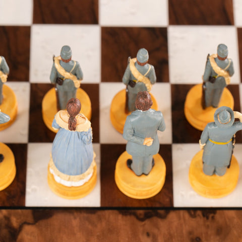 CIVIL WAR: Hand Painted Chess Set with Beautiful Wooden Chessboard - Box - Hobby.lt 🇬🇧