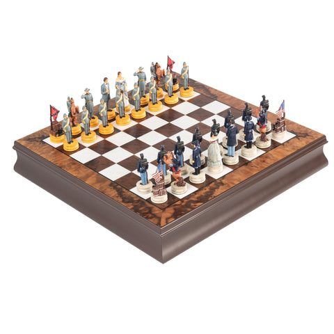 CIVIL WAR: Hand Painted Chess Set with Beautiful Wooden Chessboard - Box - Hobby.lt 🇬🇧