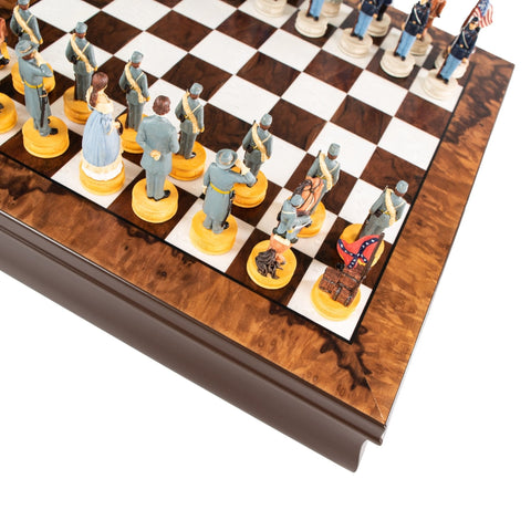 CIVIL WAR: Hand Painted Chess Set with Beautiful Wooden Chessboard - Box - Hobby.lt 🇬🇧