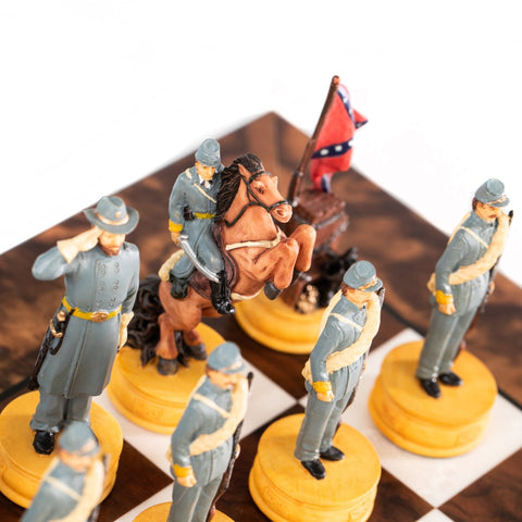 CIVIL WAR: Hand Painted Chess Set with Beautiful Wooden Chessboard - Box - Hobby.lt 🇬🇧