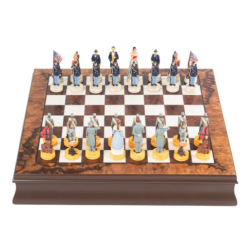 CIVIL WAR: Hand Painted Chess Set with Beautiful Wooden Chessboard - Box - Hobby.lt 🇬🇧