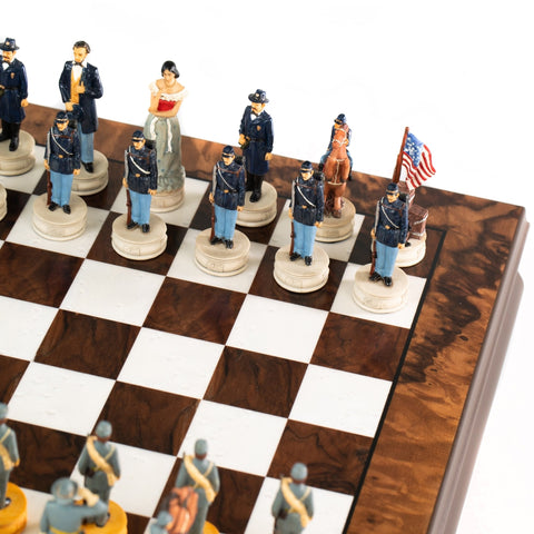 CIVIL WAR: Hand Painted Chess Set with Beautiful Wooden Chessboard - Box - Hobby.lt 🇬🇧