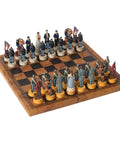 CIVIL WAR: Handpainted Chess Set with Beautiful Leatherette Chessboard - Hobby.lt 🇬🇧