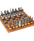 CIVIL WAR: Handpainted Chess Set with Beautiful Leatherette Chessboard - Hobby.lt 🇬🇧